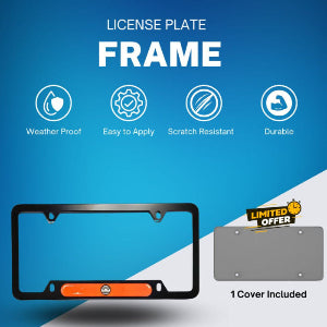 Single Custom License plate frame with Cover