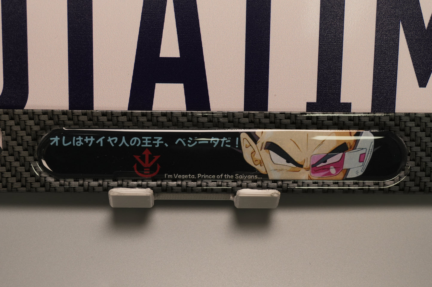 Saiyan Elite License plate frame with Vegeta