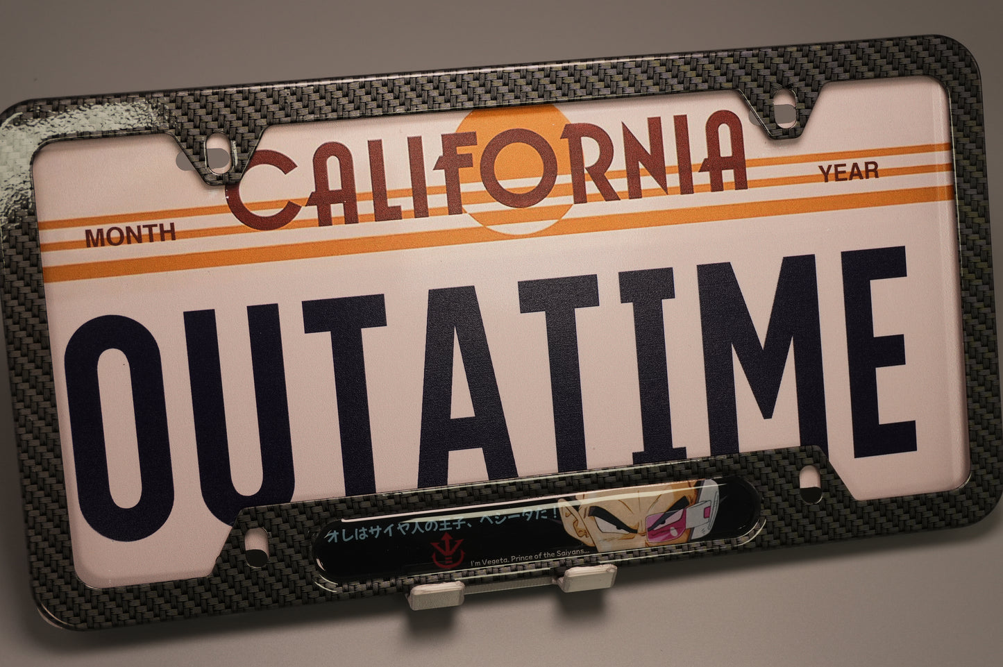 Saiyan Elite License plate frame with Vegeta