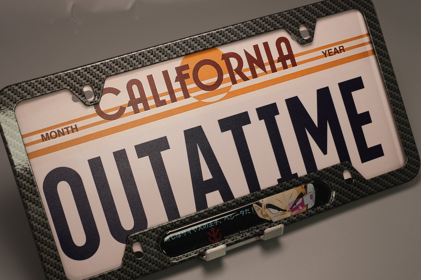 Saiyan Elite License plate frame with Vegeta