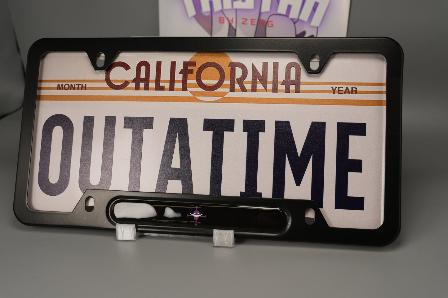 License plate frame aluminum - Anime White beard jolly roger