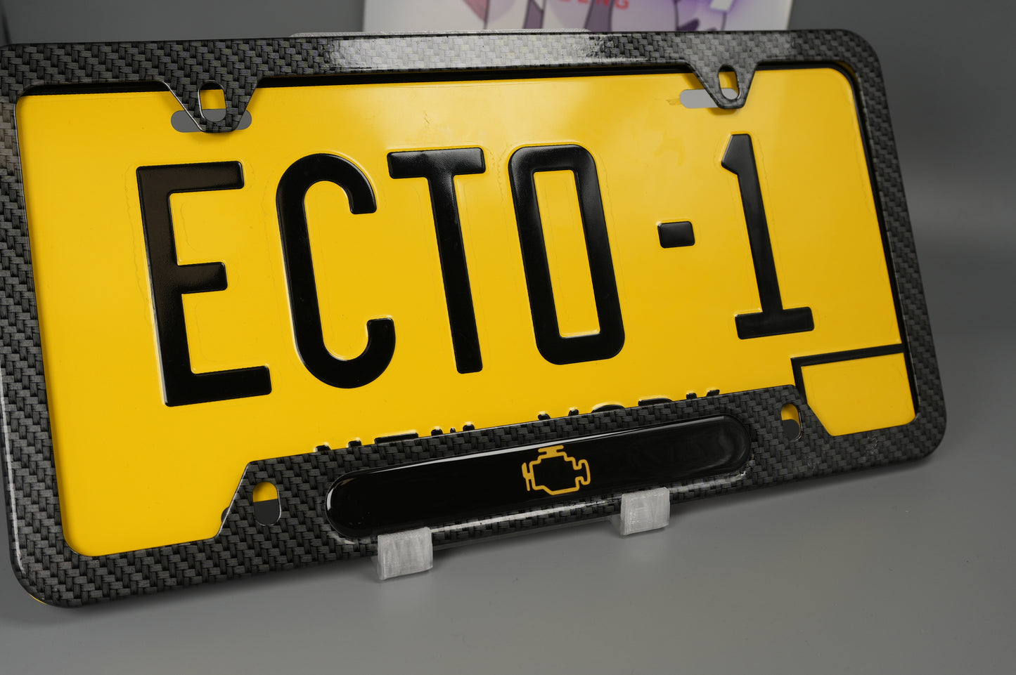 License plate frame aluminum CEL - Engine light logo