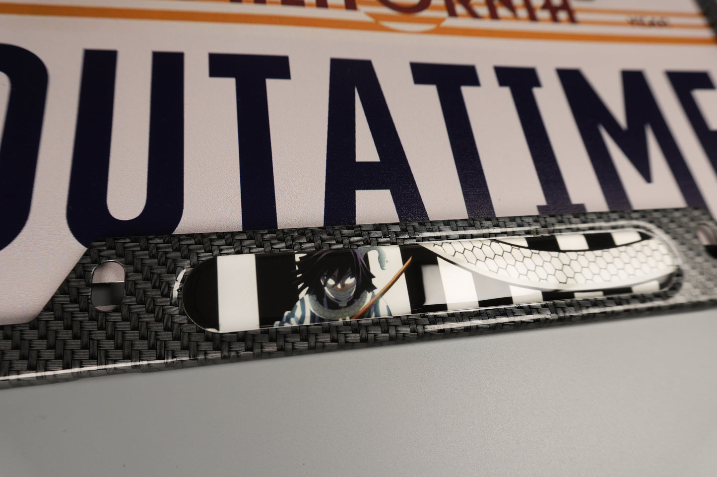 License plate frame aluminum Anime - Obanai Iguro, the Serpent Hashira Demon Slayer (fan art)