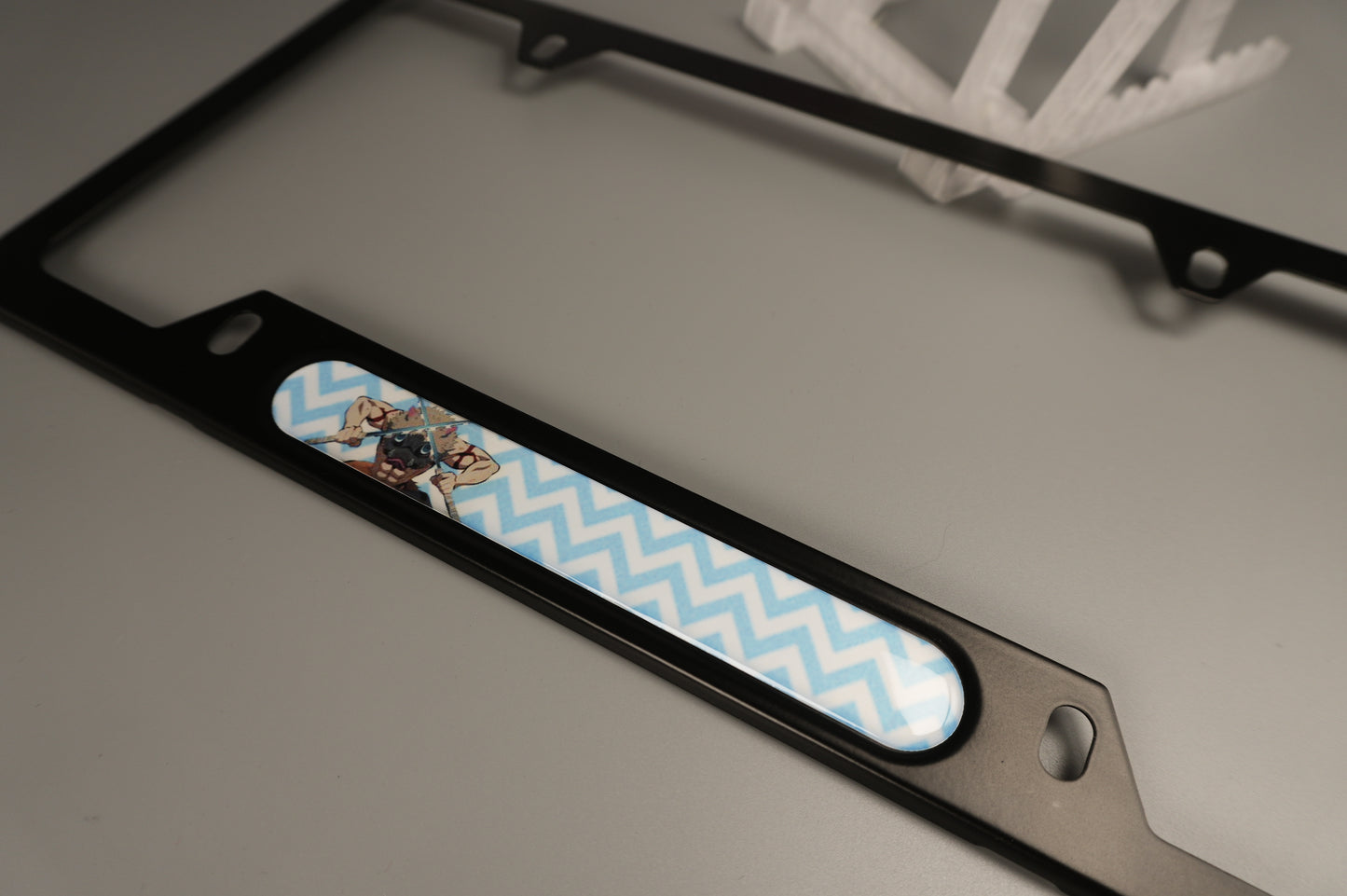 License plate frame aluminum Anime - Demon Slayer Inosuke Hashibira(fan art)