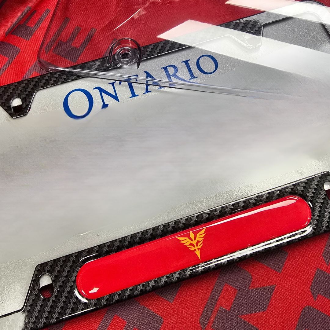 Anime Gundam Neo Zeon Sazabi Sinanju aluminum License plate frame Neo Zeon