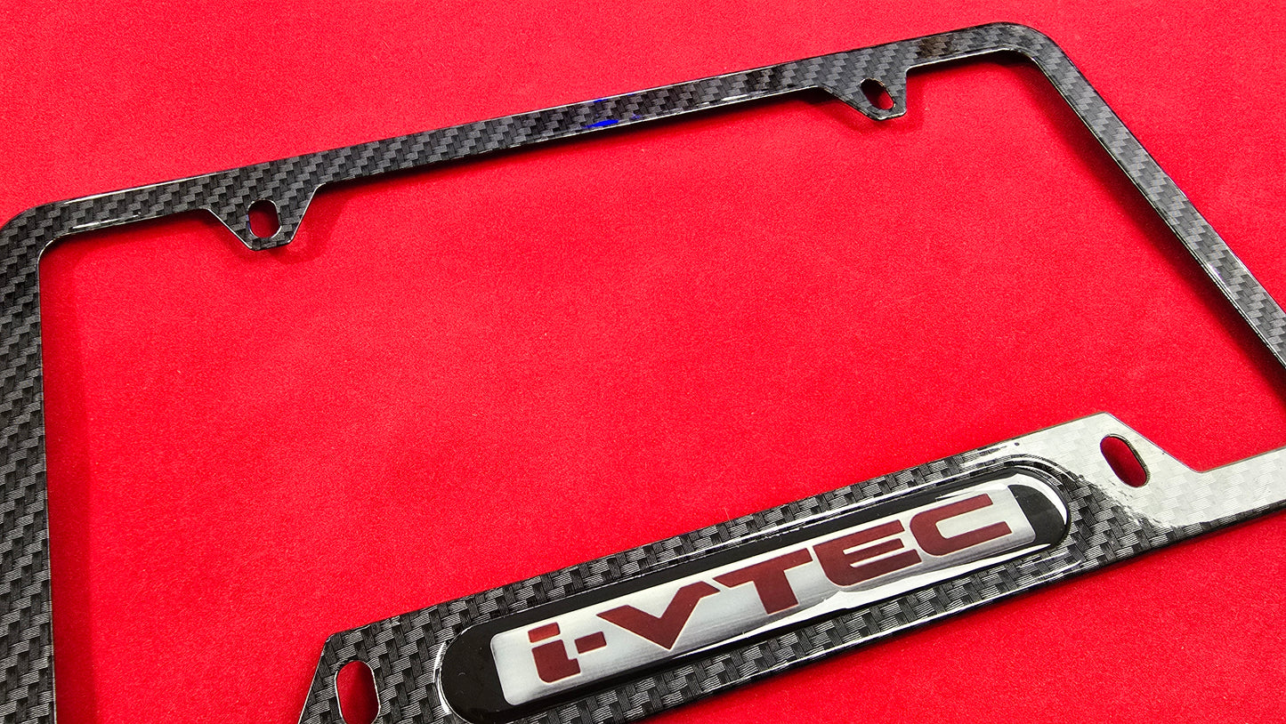 Liscense Plate Frame I-VTEC aluminum and free plate cover