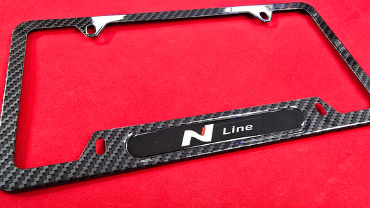License Plate Frame Hyundai N LINE Black Metal plate frame