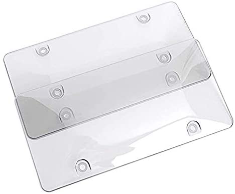 License plate protector flexible material breakable