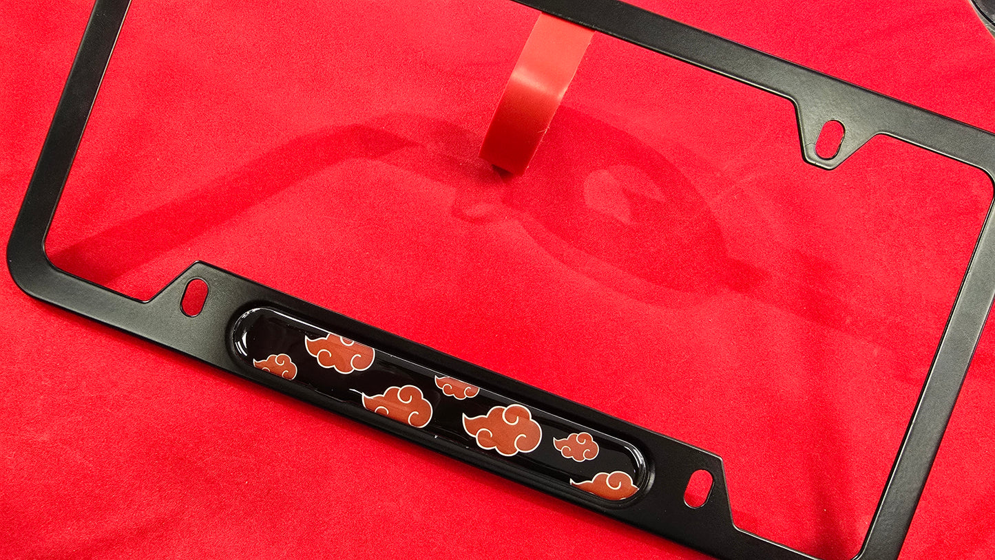 License Plate Frame Anime Naruto Akatsuki aluminum and free plate cover