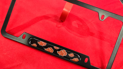 License Plate Frame Anime Naruto Akatsuki aluminum and free plate cover