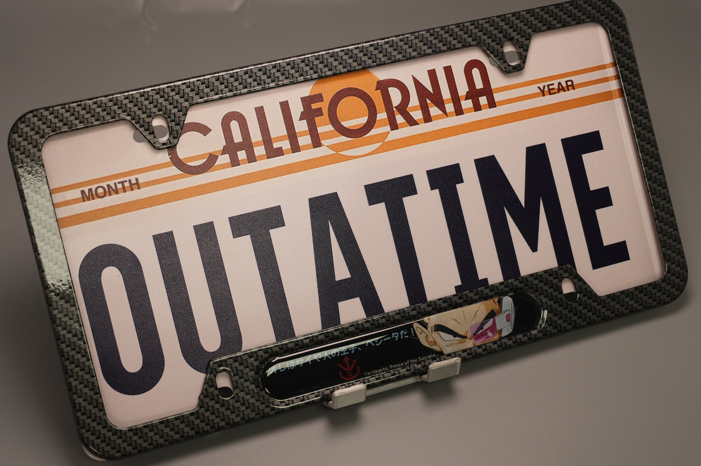 Saiyan Elite License plate frame with Vegeta