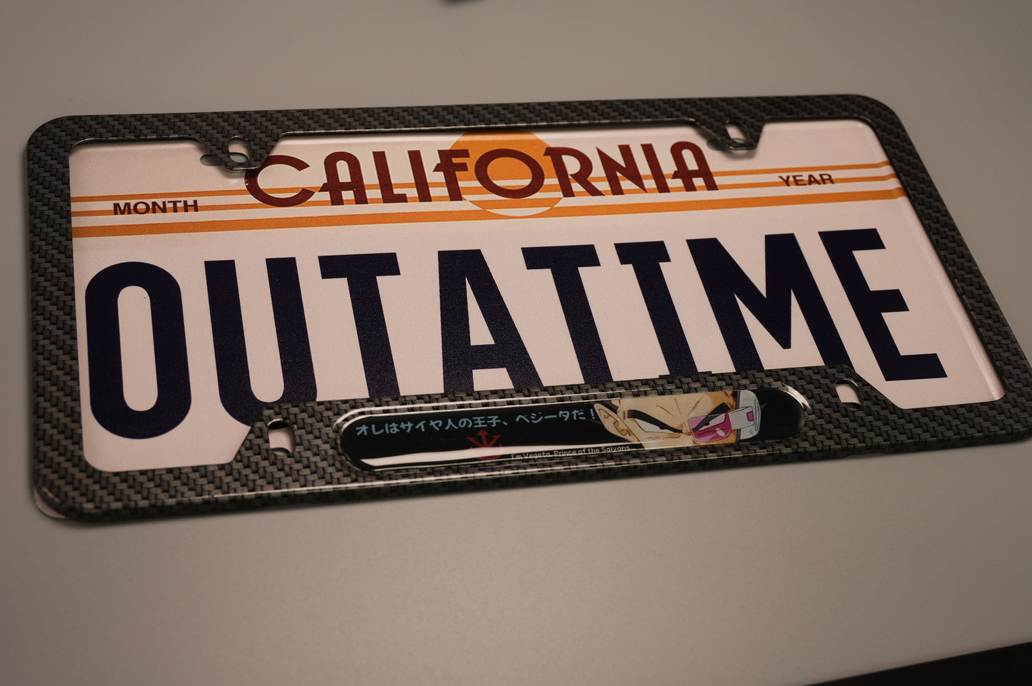Saiyan Elite License plate frame with Vegeta