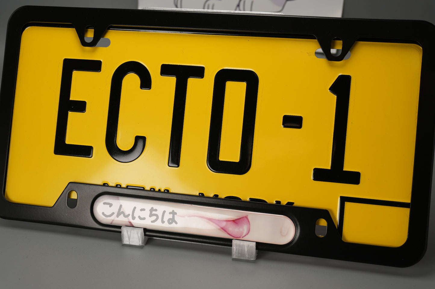 License plate frame aluminum - Anime hentai tongue licking