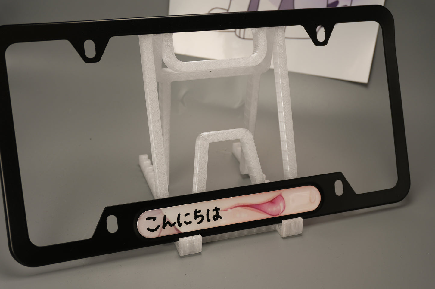 License plate frame aluminum - Anime hentai tongue licking