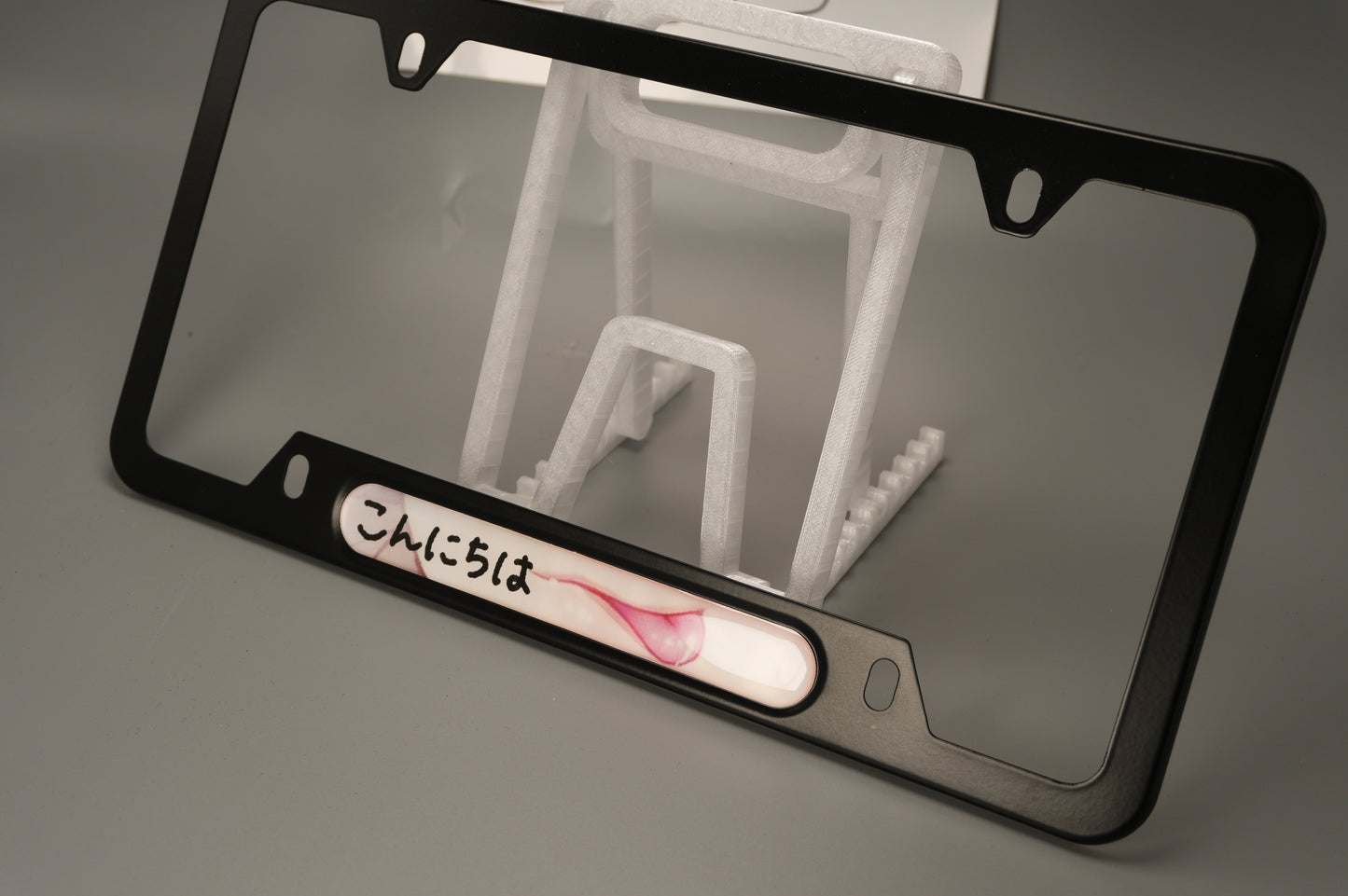 License plate frame aluminum - Anime hentai tongue licking