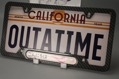 License plate frame aluminum - Anime hentai tongue licking
