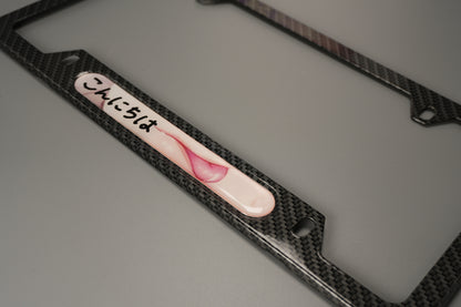 License plate frame aluminum - Anime hentai tongue licking