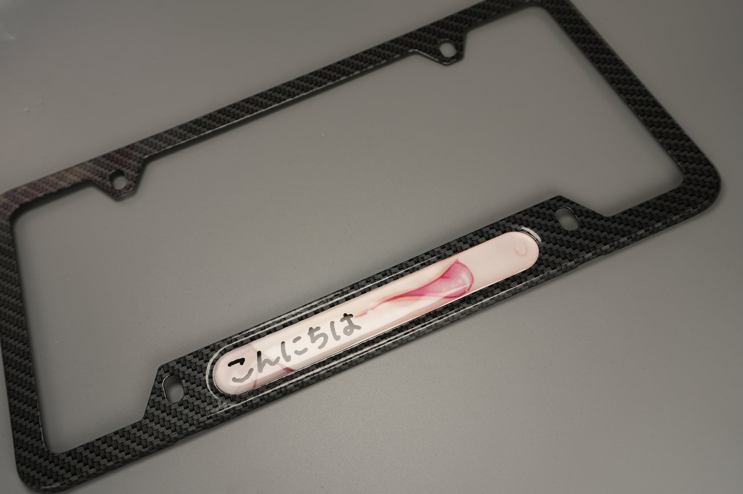 License plate frame aluminum - Anime hentai tongue licking