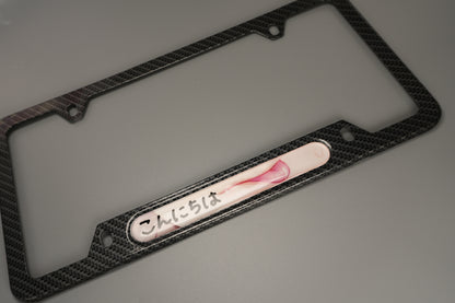 License plate frame aluminum - Anime hentai tongue licking