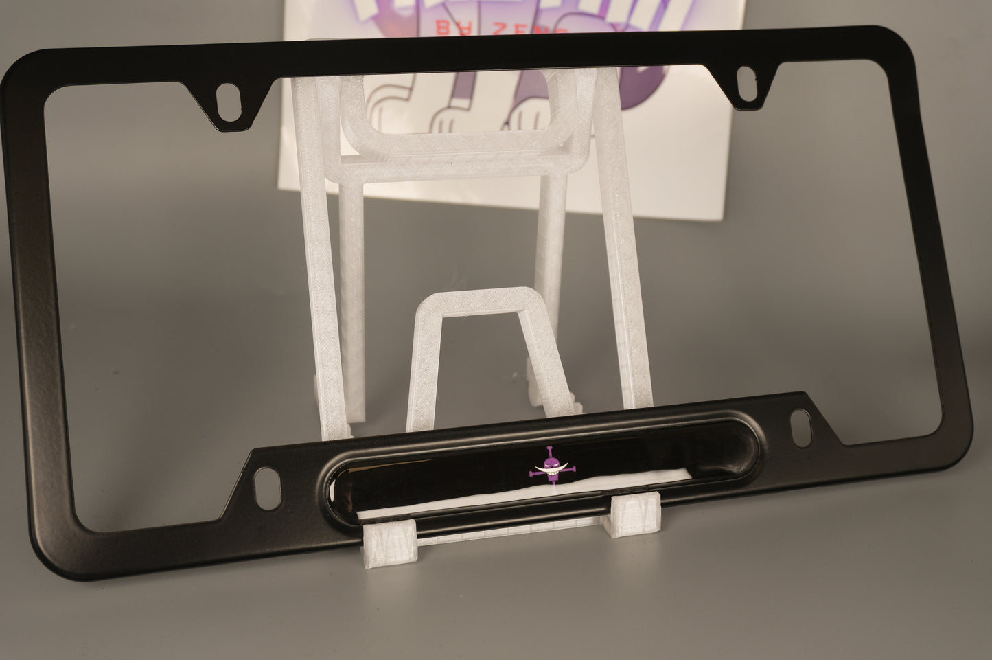 License plate frame aluminum - Anime White beard jolly roger