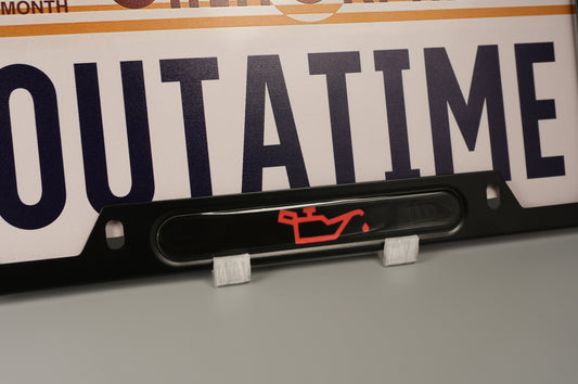 License plate frame aluminum CEL - LOW OIL