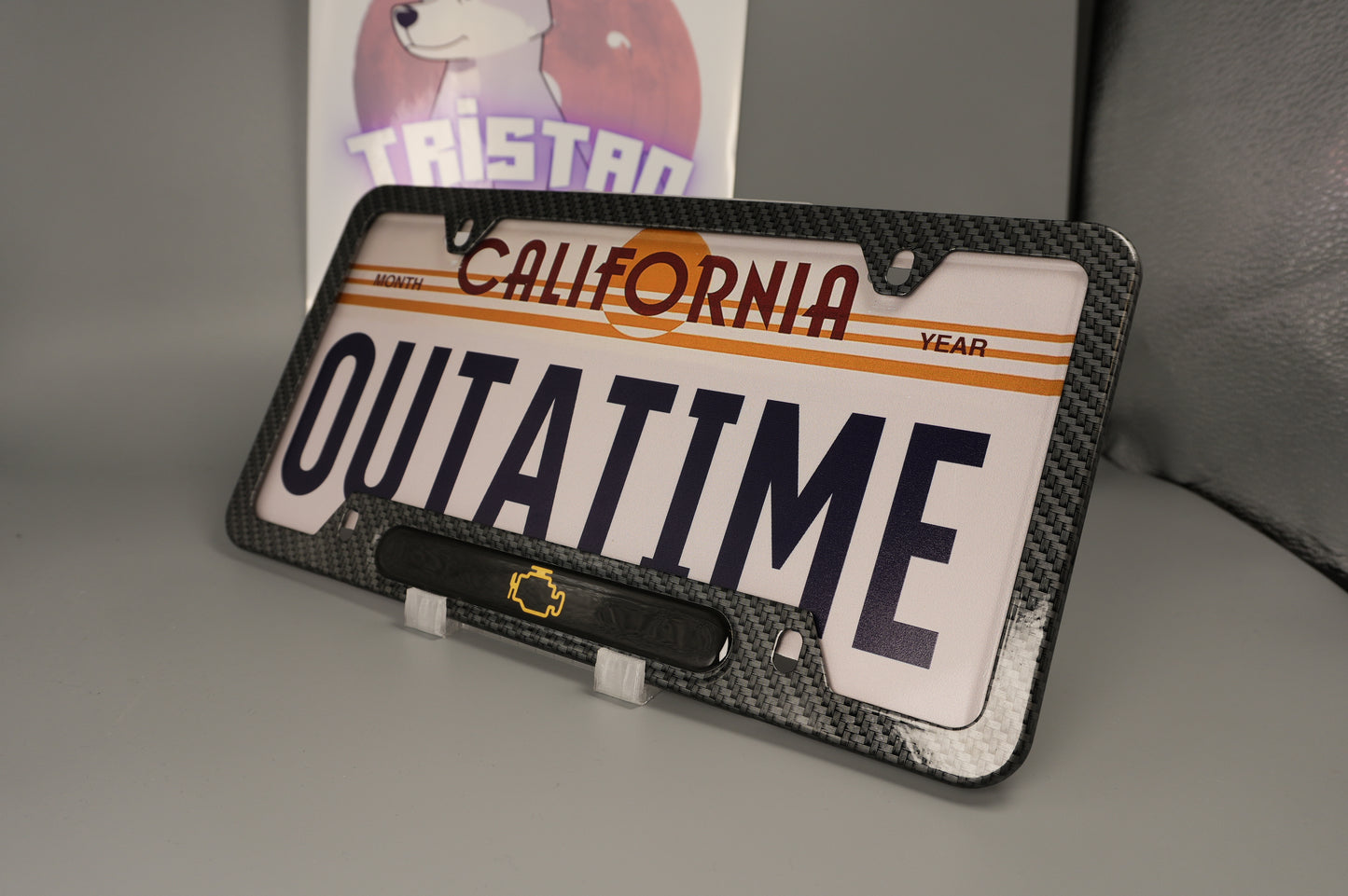 License plate frame aluminum CEL - Engine light logo