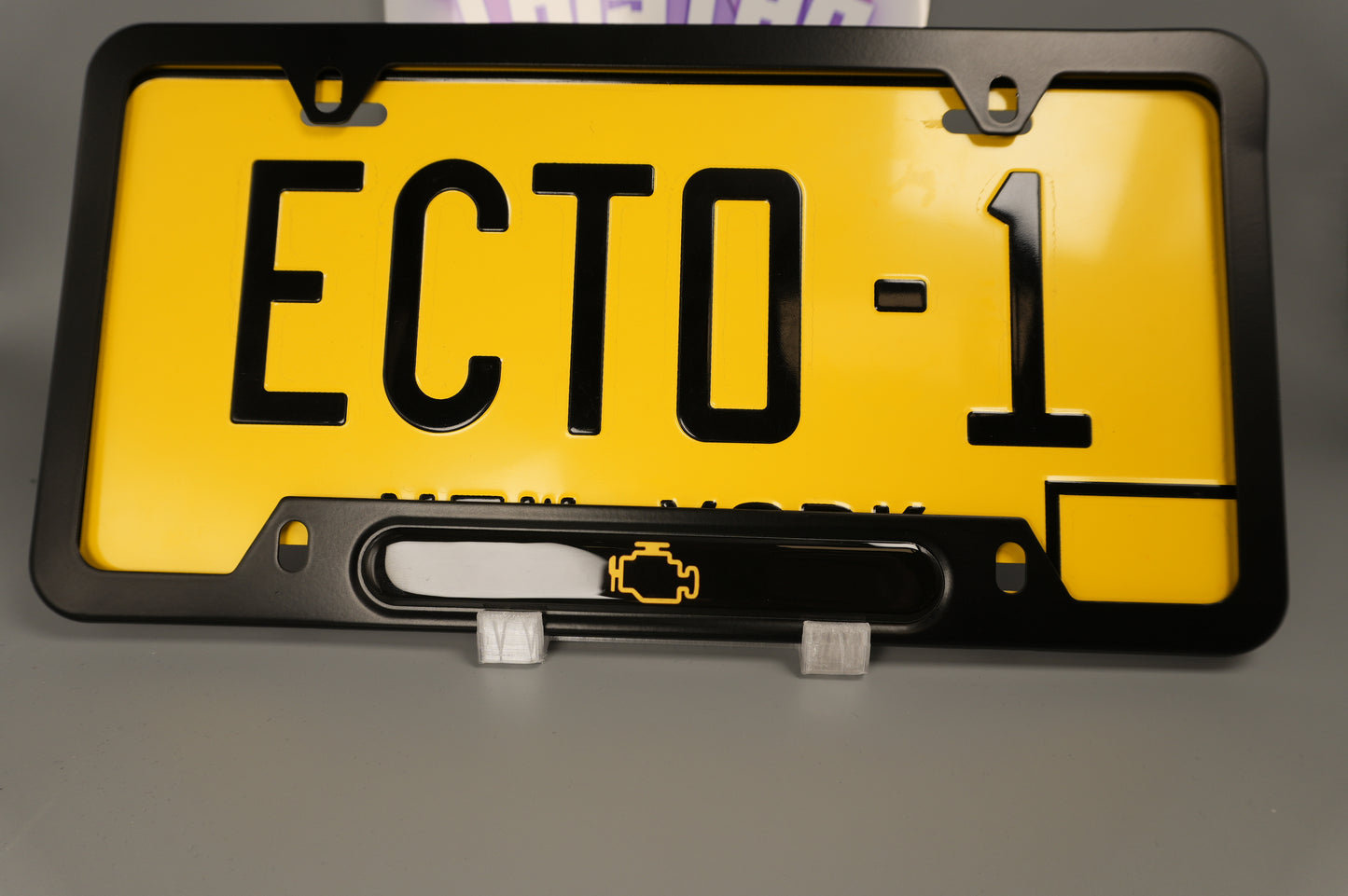 License plate frame aluminum CEL - Engine light logo