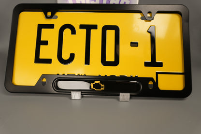 License plate frame aluminum CEL - Engine light logo