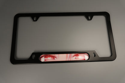 License plate frame aluminum Anime - Hentai Girl eyes heart pupil