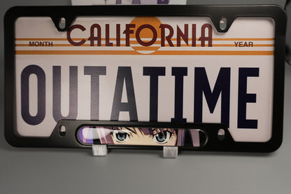 License plate frame aluminum Anime - Hitagi Senjougahara ( 戦場ヶ原 せんじょうがはら ひたぎ, Senjōgahara Hitagi)