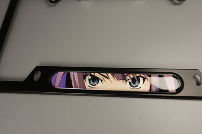 License plate frame aluminum Anime - Hitagi Senjougahara ( 戦場ヶ原 せんじょうがはら ひたぎ, Senjōgahara Hitagi)