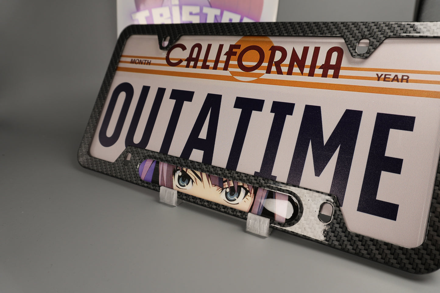 License plate frame aluminum Anime - Hitagi Senjougahara ( 戦場ヶ原 せんじょうがはら ひたぎ, Senjōgahara Hitagi)