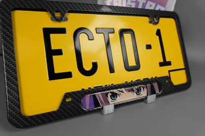 License plate frame aluminum Anime - Hitagi Senjougahara ( 戦場ヶ原 せんじょうがはら ひたぎ, Senjōgahara Hitagi)
