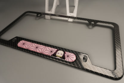 License plate frame aluminum Anime - Demon Slayer Nezunko (fan art)