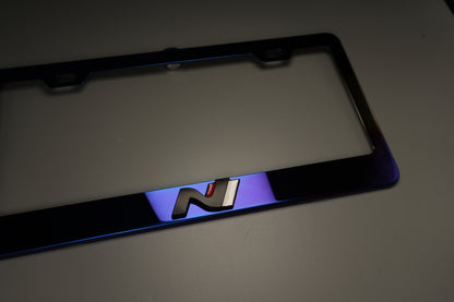 License Plate Frame Hyundai N  for Elantra N Kona N Veloster N Neo Chrome or Ti