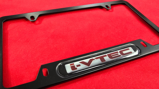 Liscense Plate Frame I-VTEC aluminum and free plate cover