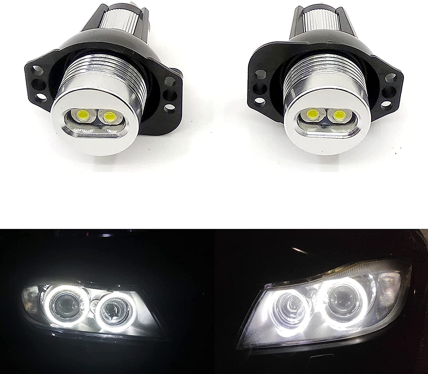 Halo LED BMW E90 E91 2005-2008 3 Series CREE Angel Eyes LED Halo Ring Marker Light 6000K(Pack of 2)